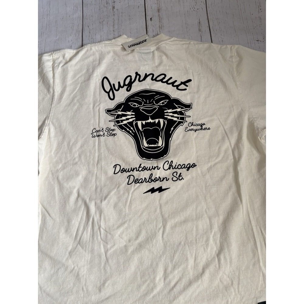 Jugrnaut Chicago Panther Tshirt XL Can't Stop Won't Stop NWT Cream - Picture 6 of 8